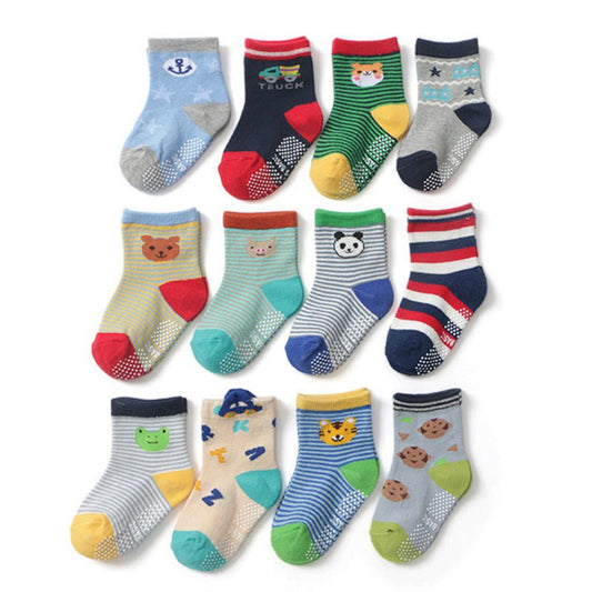 Cartoon Non-slip Cotton Socks 12-Pack