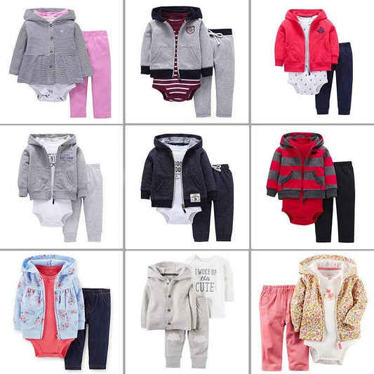 Baby Hoodie, Pants & Onesie Set