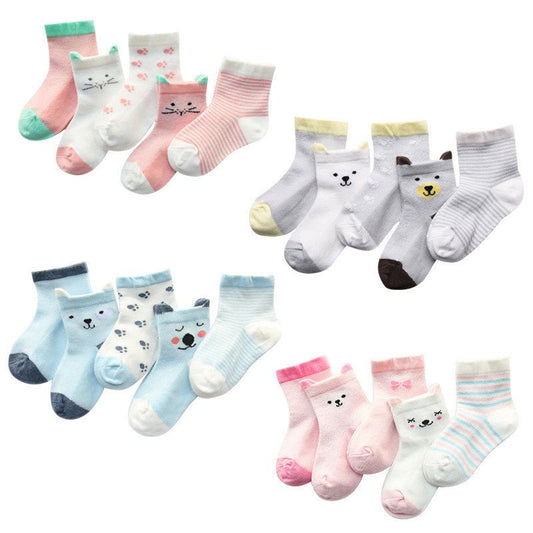 Kid's Breathable Cotton Socks 5-Pack