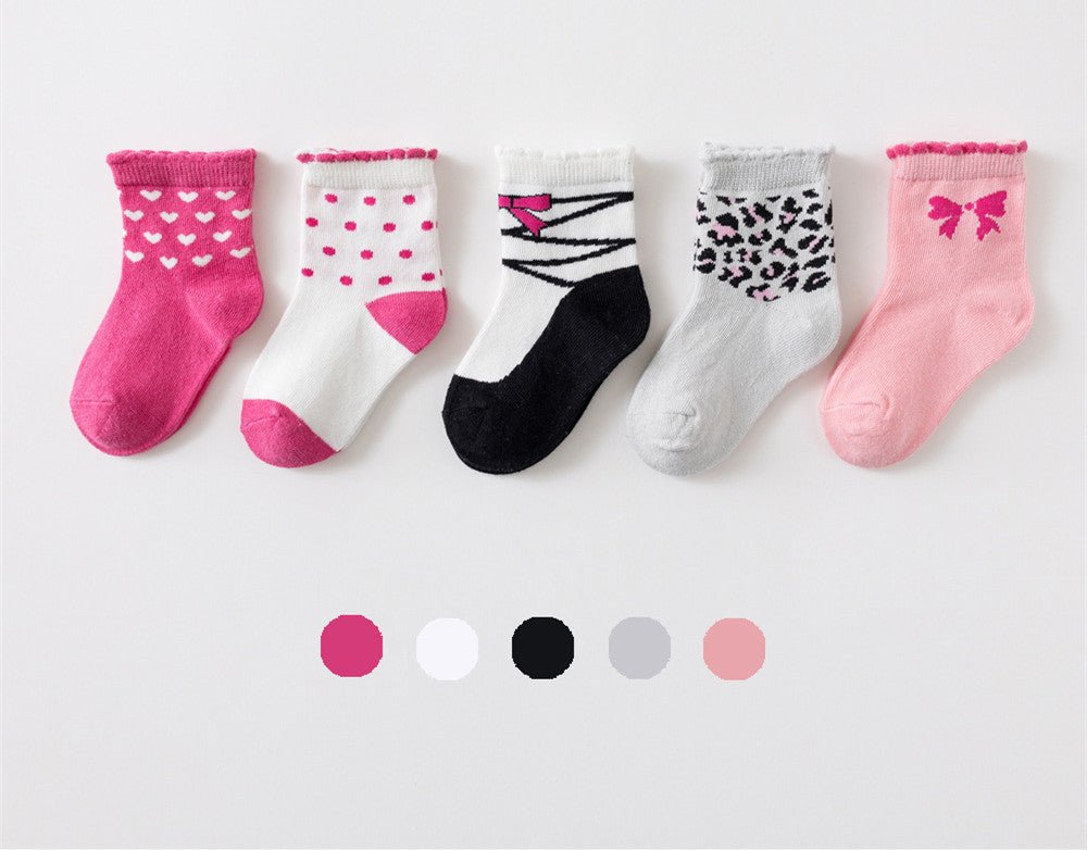 Cute Combed Cotton Socks 5-Pack