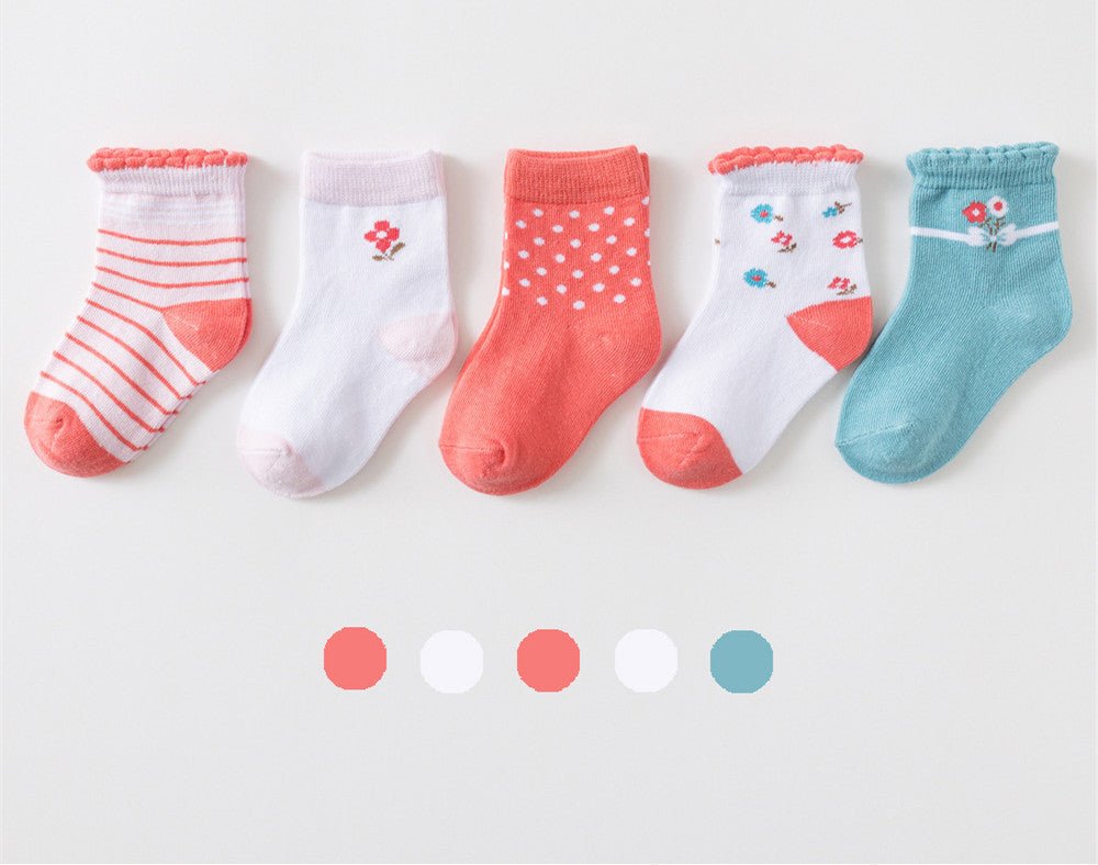 Cute Combed Cotton Socks 5-Pack