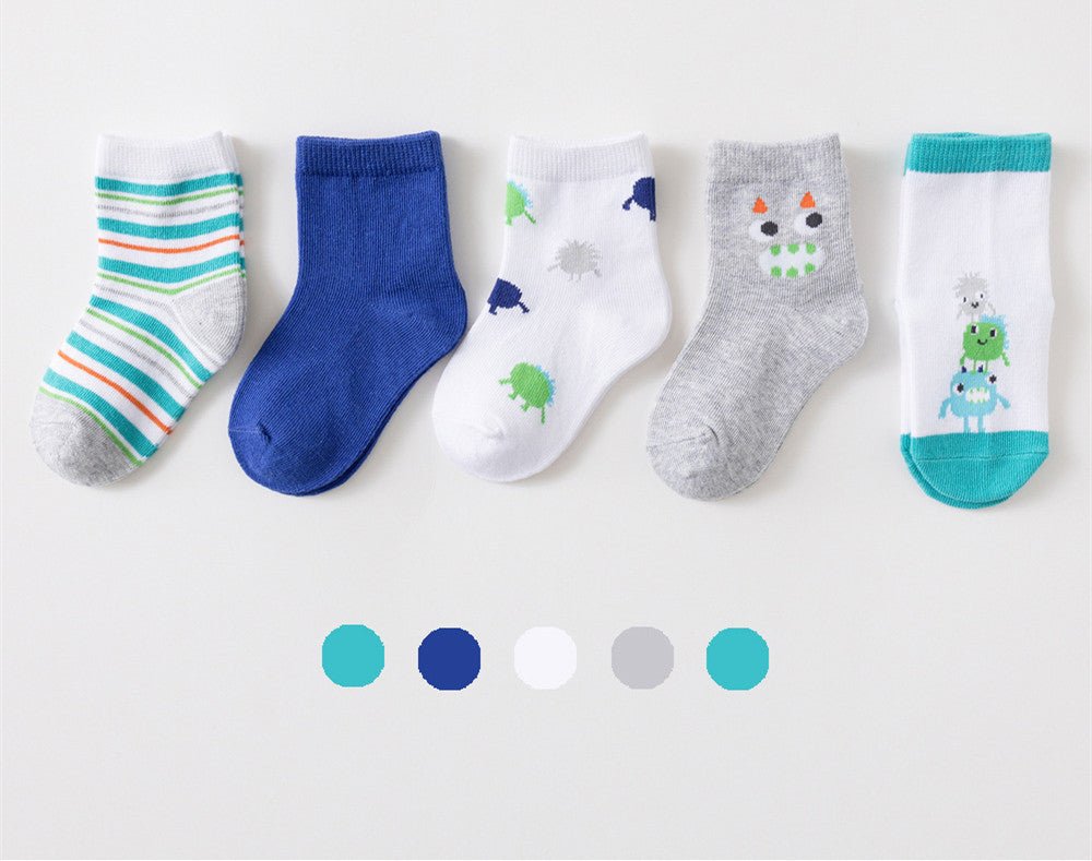 Cute Combed Cotton Socks 5-Pack