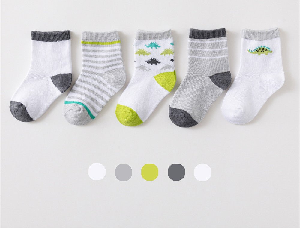 Cute Combed Cotton Socks 5-Pack