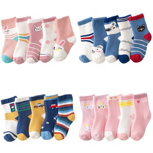 Thick Children's Terry Socks 5-Pack