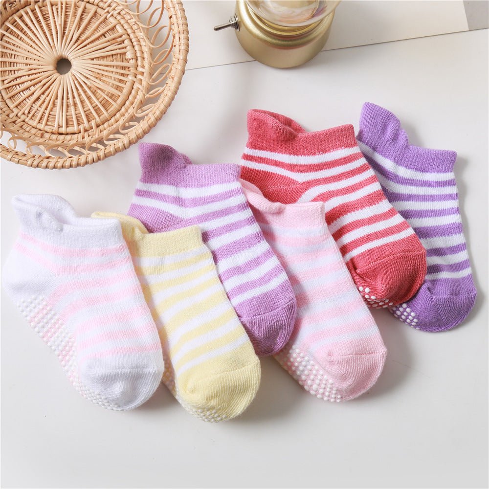 Cartoon Cotton Non-slip Socks 6-Pack