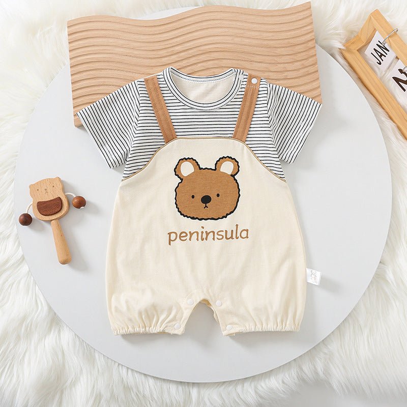 Adorable Bear Short Sleeve Romper