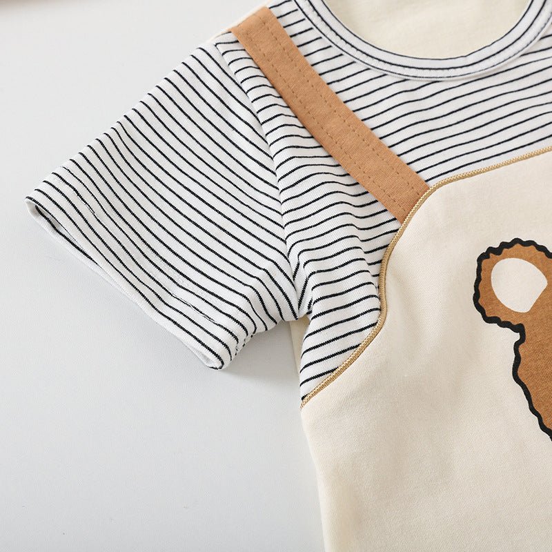 Adorable Bear Short Sleeve Romper