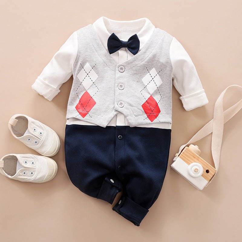 Boy's Gentleman Long-Sleeve Romper Collection