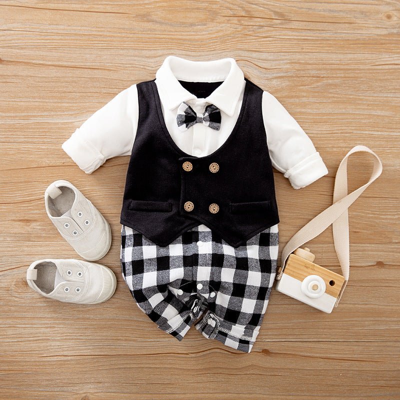 Boy's Gentleman Long-Sleeve Romper Collection