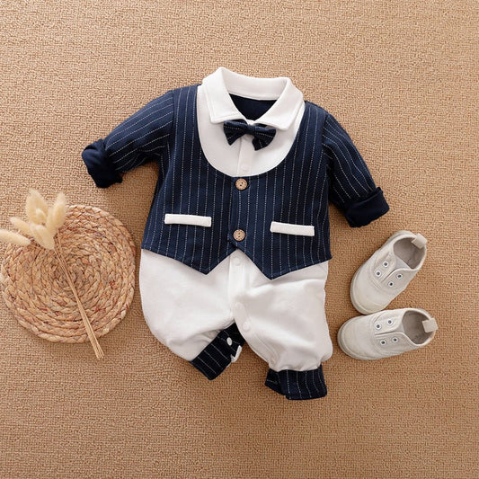 Boy's Gentleman Long-Sleeve Romper Collection