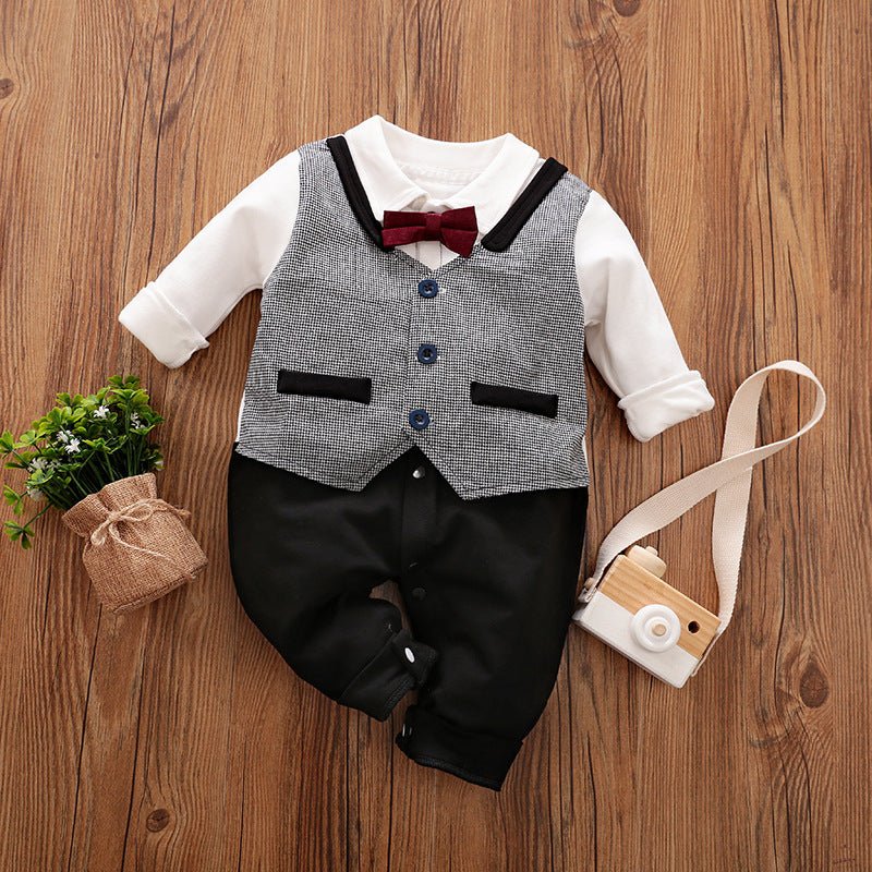 Boy's Gentleman Long-Sleeve Romper Collection