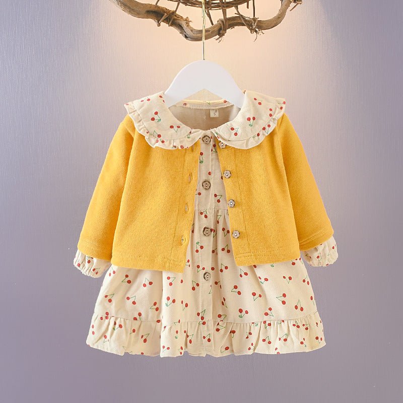 Baby Girl Floral Cardigan & Dress Set