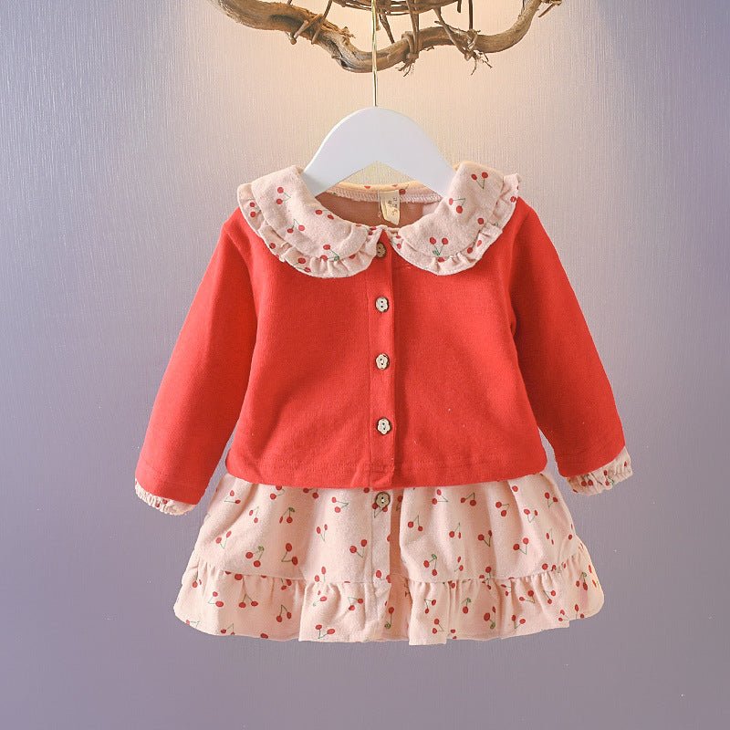 Baby Girl Floral Cardigan & Dress Set