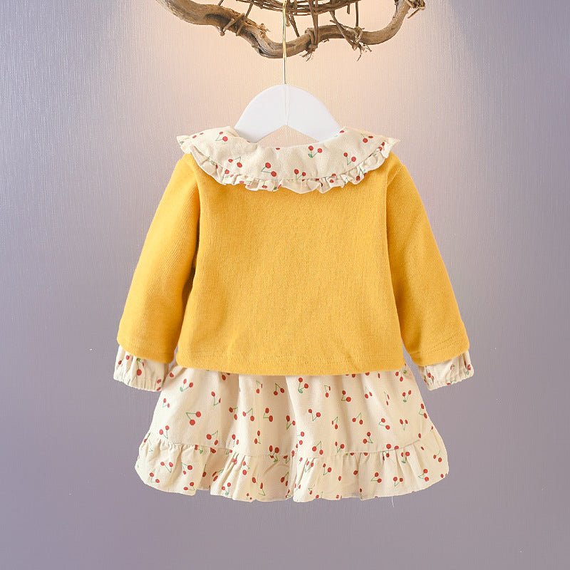 Baby Girl Floral Cardigan & Dress Set