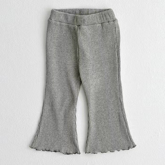 Girls' Cotton Bell-Bottom Pants