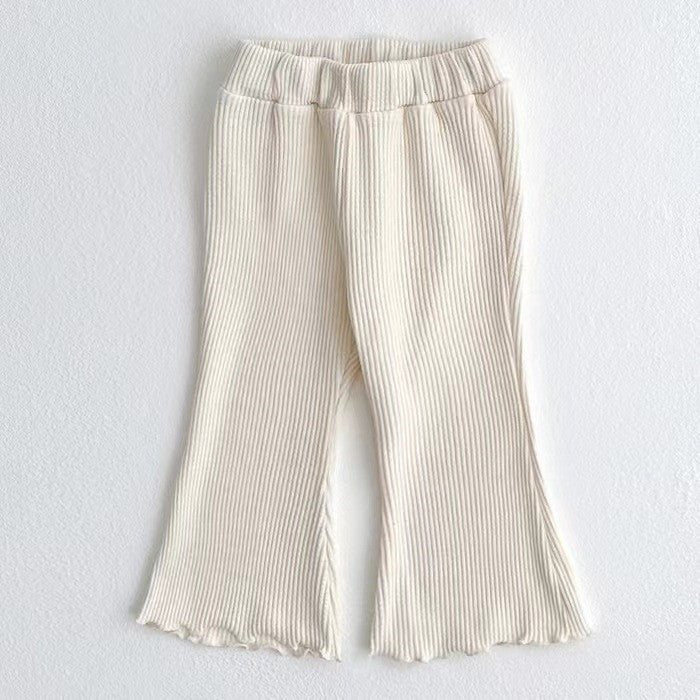 Girls' Cotton Bell-Bottom Pants