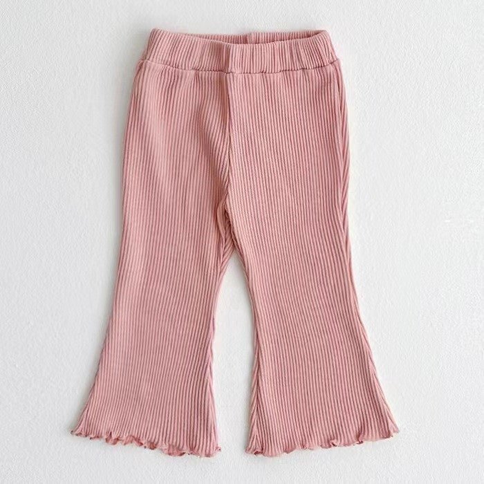 Girls' Cotton Bell-Bottom Pants