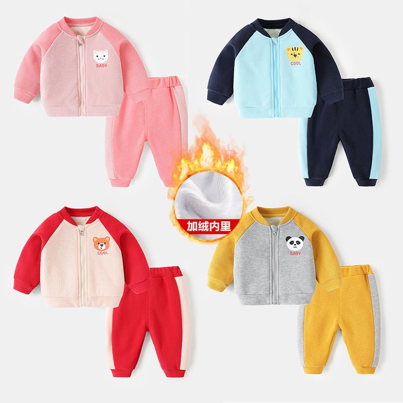 Baby Velvet Padded Pullover & Pants Set