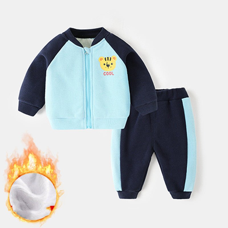 Baby Velvet Padded Pullover & Pants Set