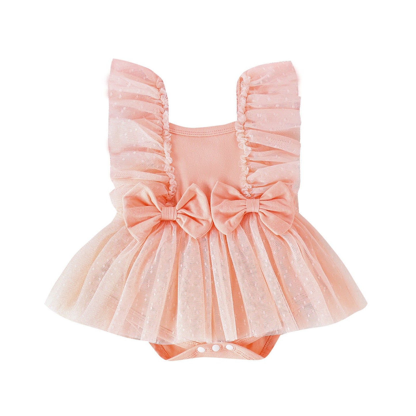 Baby Girl Tulle Romper with Skirt Overlay