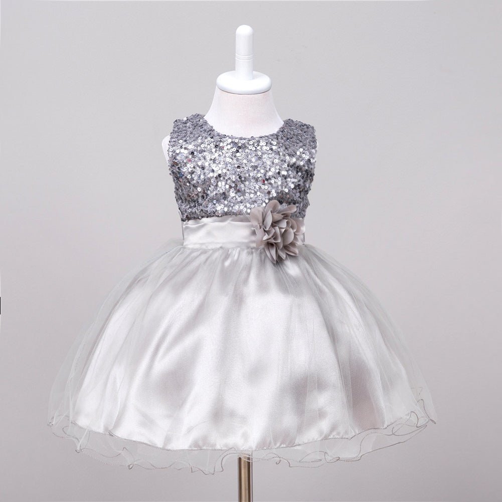 Baby Girl Sequin & Flower Wedding Dress