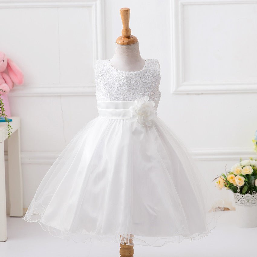 Baby Girl Sequin & Flower Wedding Dress