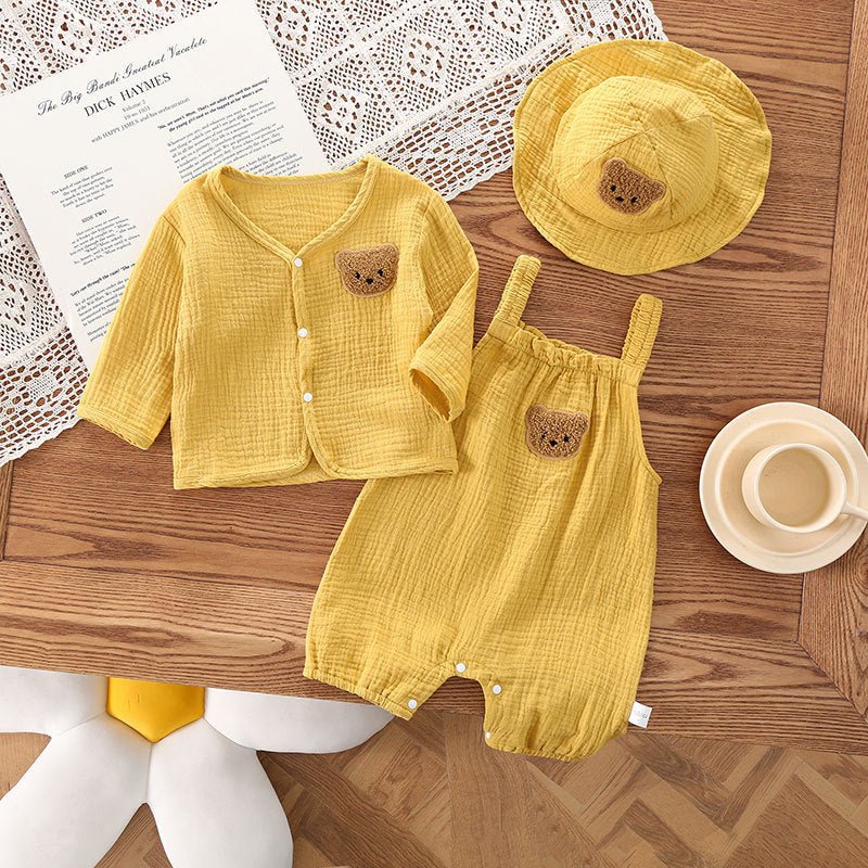 Baby Girl Summer Gauze Suit with Hat