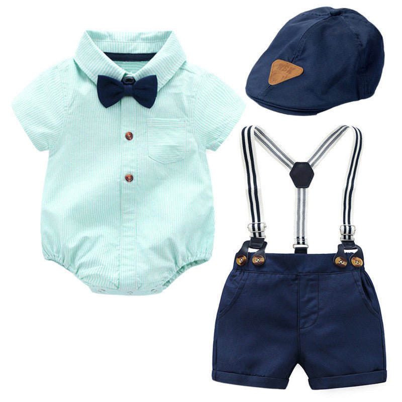 Baby Boys' Classic Summer Romper Set with Cap