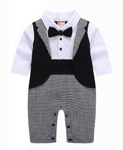 Boys' long-sleeved gentleman romper