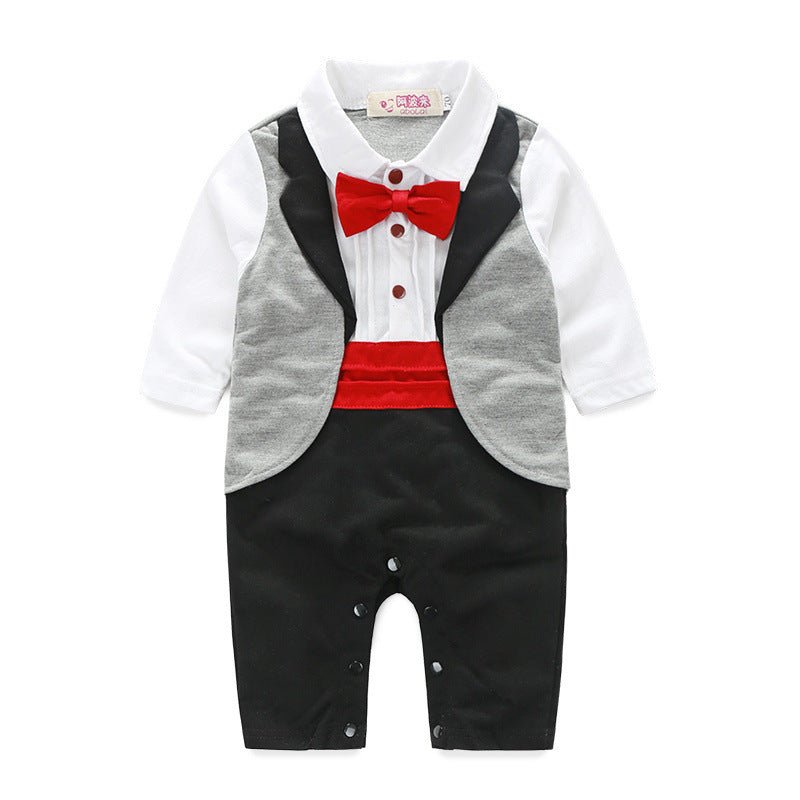 Boys' long-sleeved gentleman romper