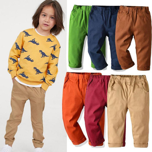 Colorful Cotton Kids' Casual Trousers