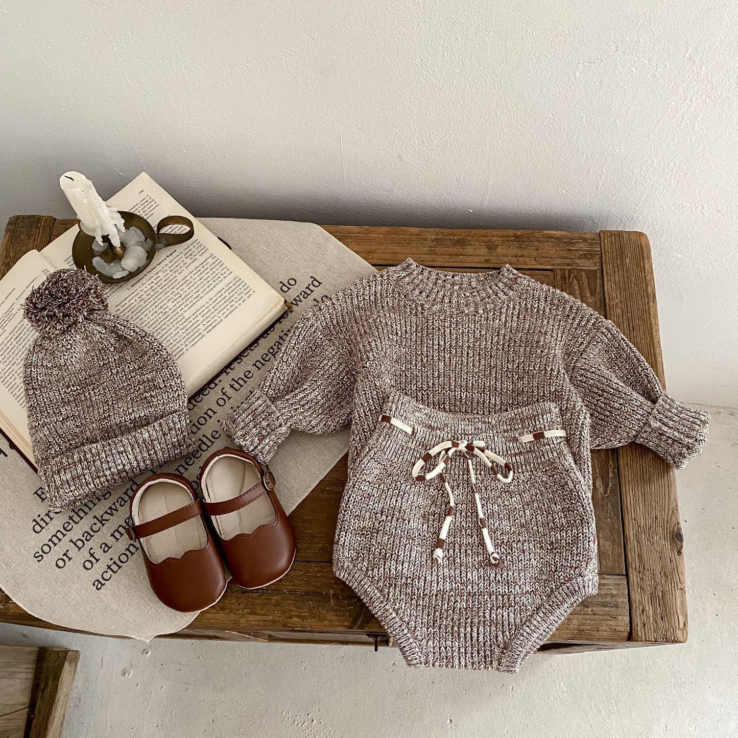 Cosy Brown Knitwear Set for Babies