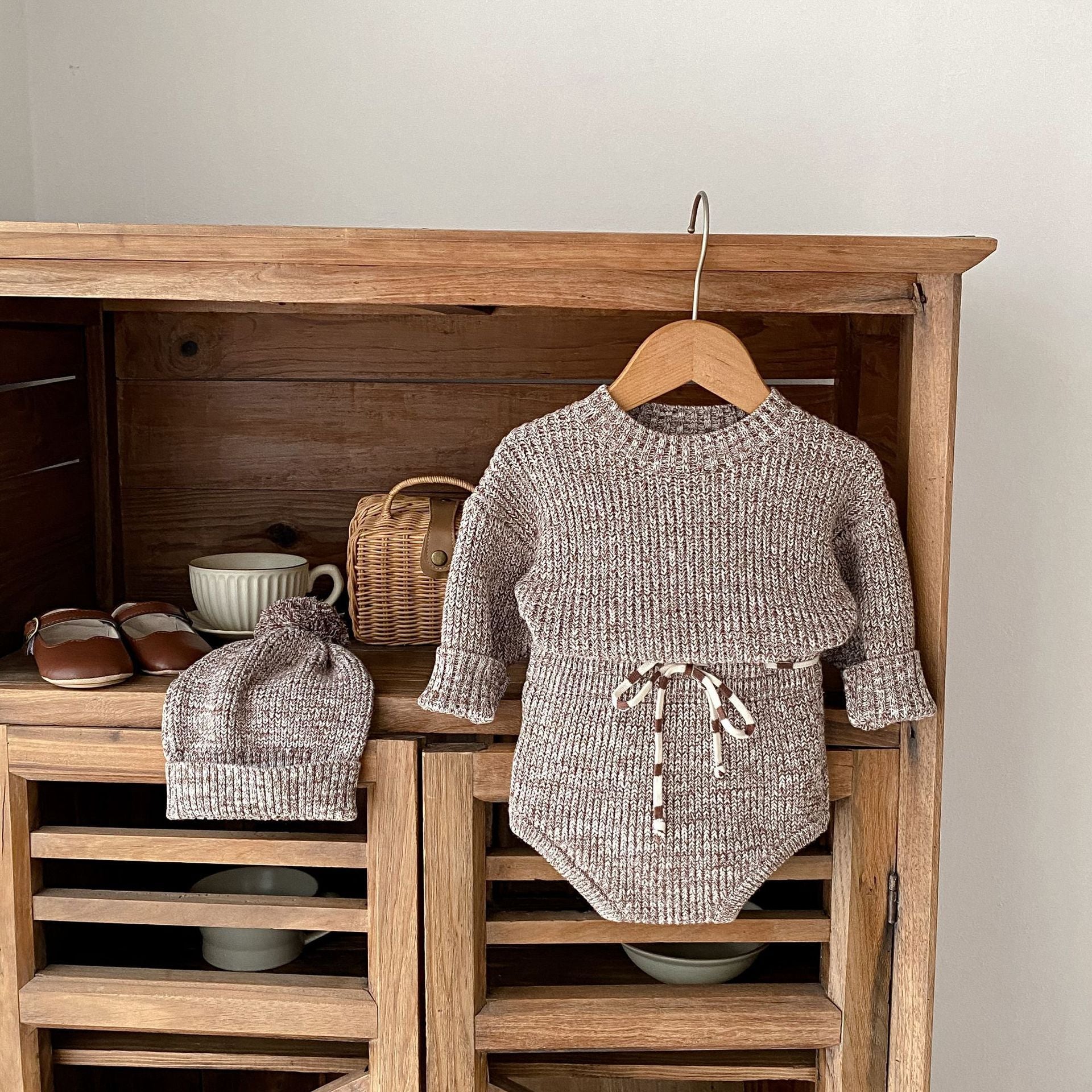 Cosy Brown Knitwear Set for Babies