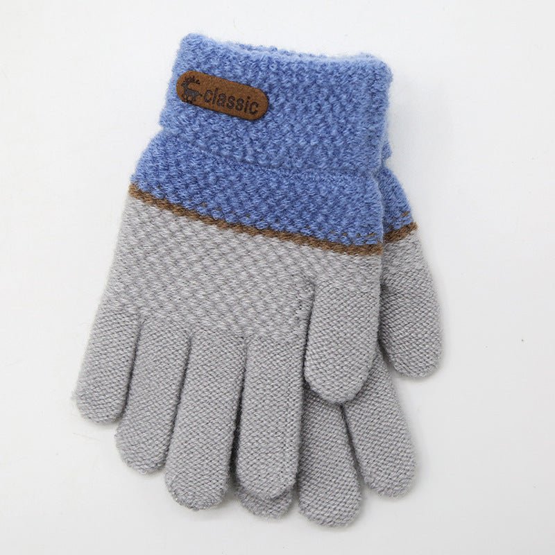 Cosy Five-Finger Children's Knit Gloves