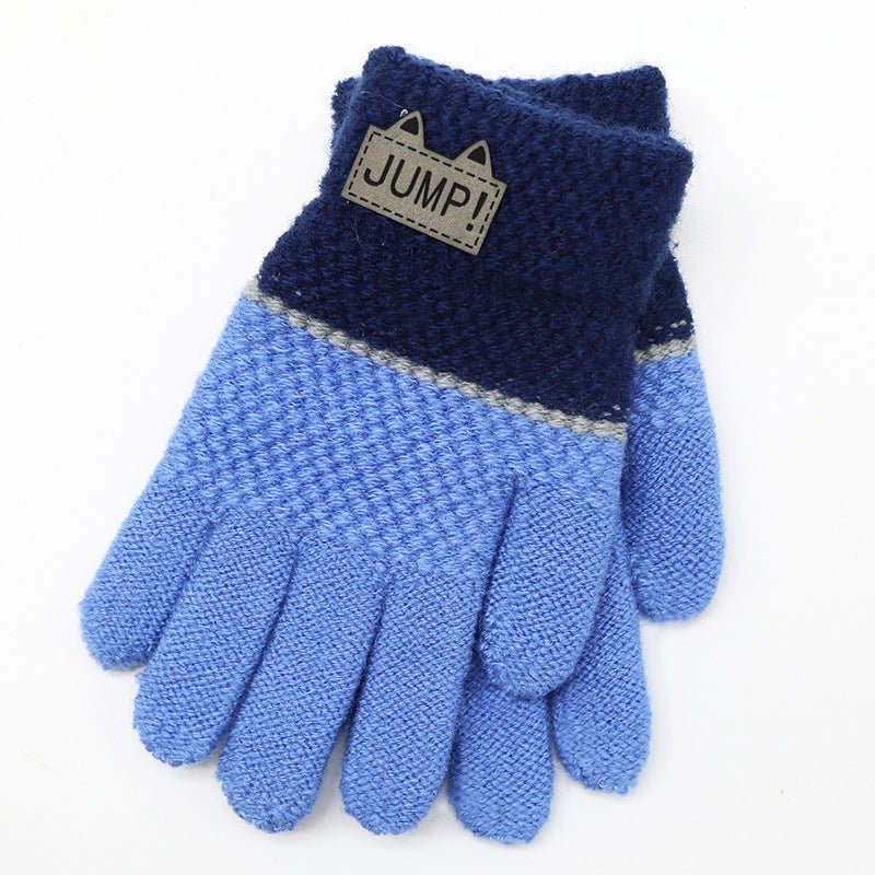 Cosy Five-Finger Children's Knit Gloves