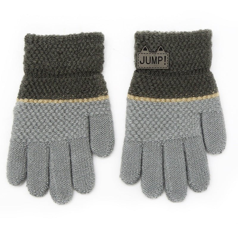 Cosy Five-Finger Children's Knit Gloves