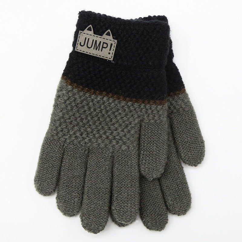 Cosy Five-Finger Children's Knit Gloves