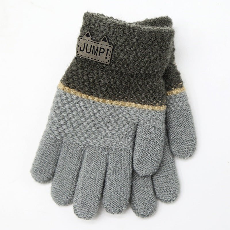 Cosy Five-Finger Children's Knit Gloves