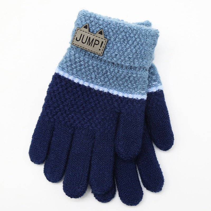 Cosy Five-Finger Children's Knit Gloves