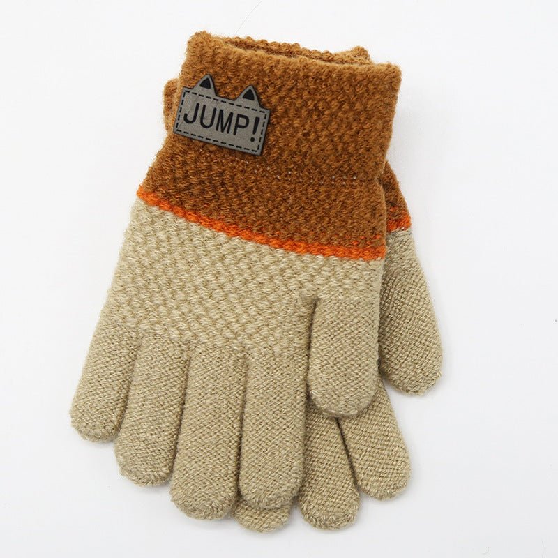 Cosy Five-Finger Children's Knit Gloves