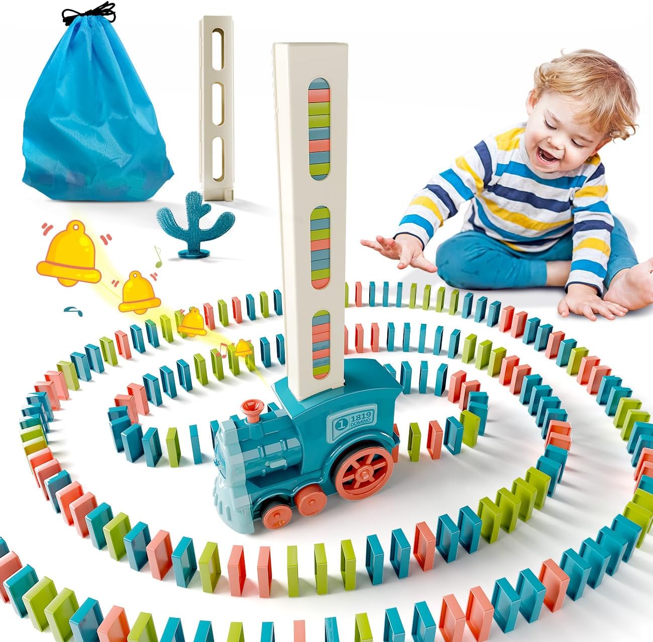 Domino Train Toy Set for Kids 180 Pcs