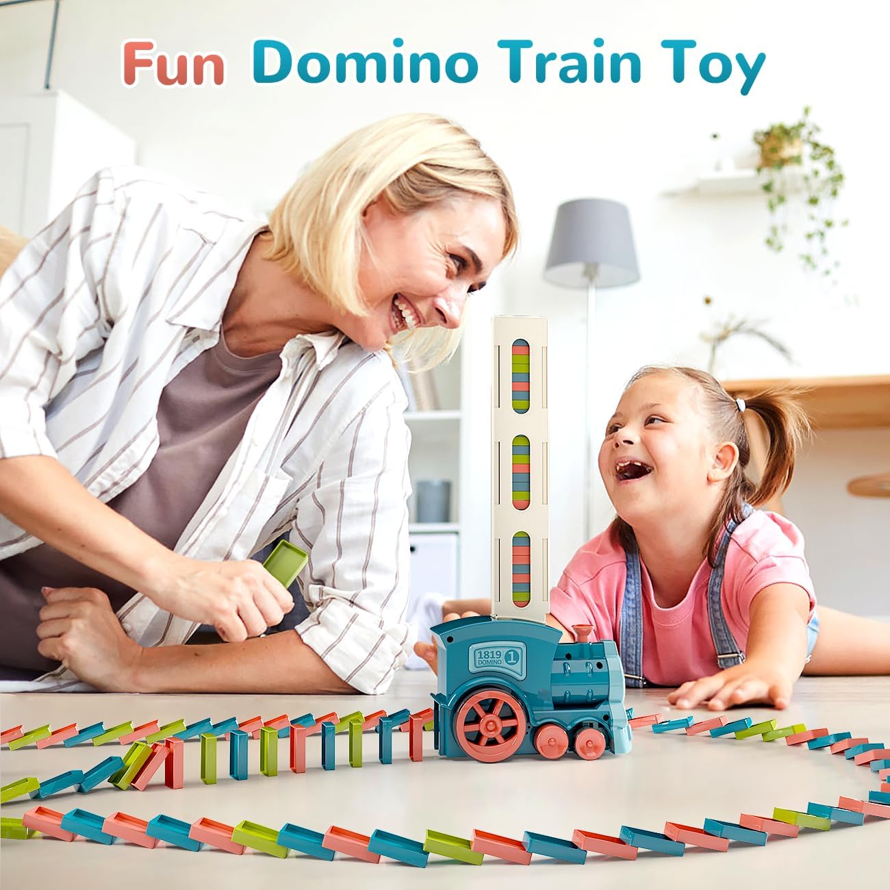 Domino Train Toy Set for Kids 180 Pcs