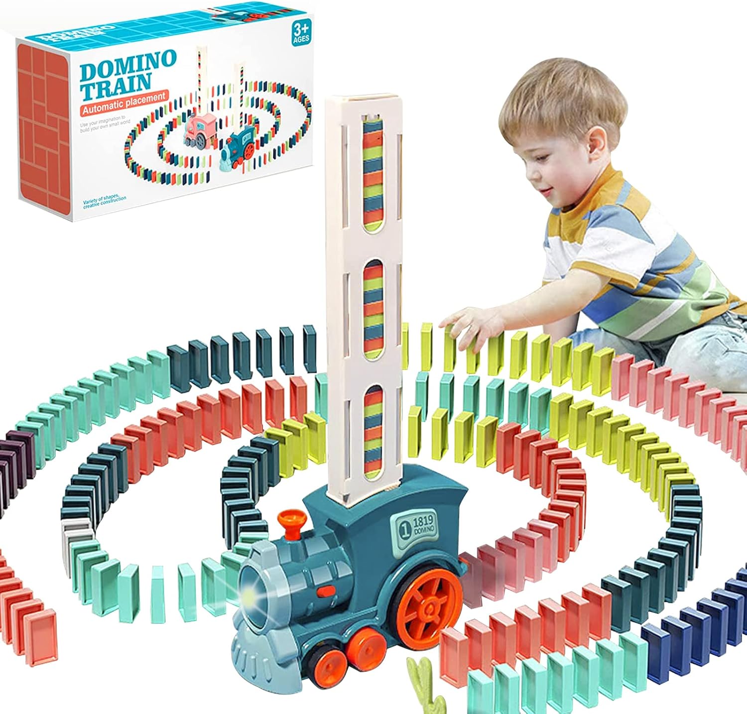 Domino Train Toy Set for Kids 180 Pcs