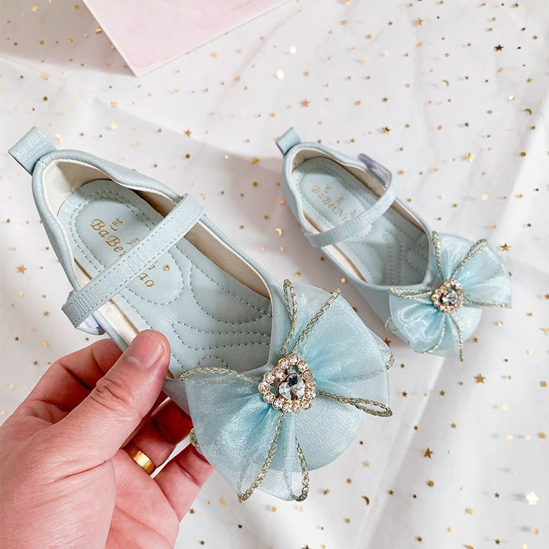 Girl's Elegant Rhinestone Bow Flats