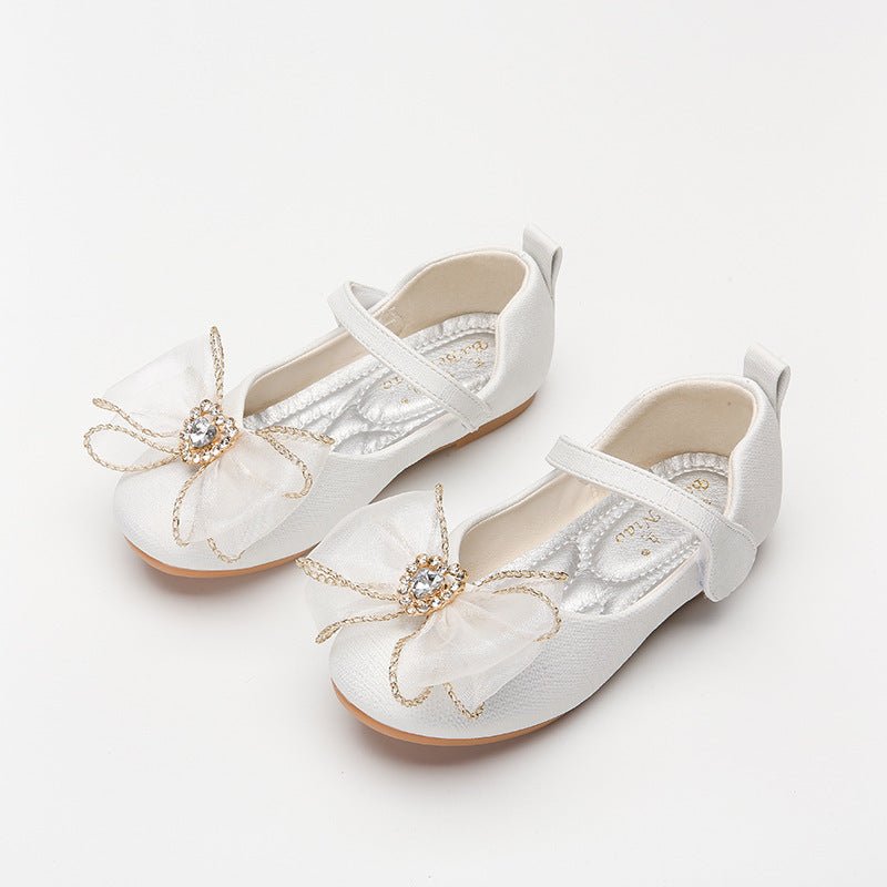 Girl's Elegant Rhinestone Bow Flats