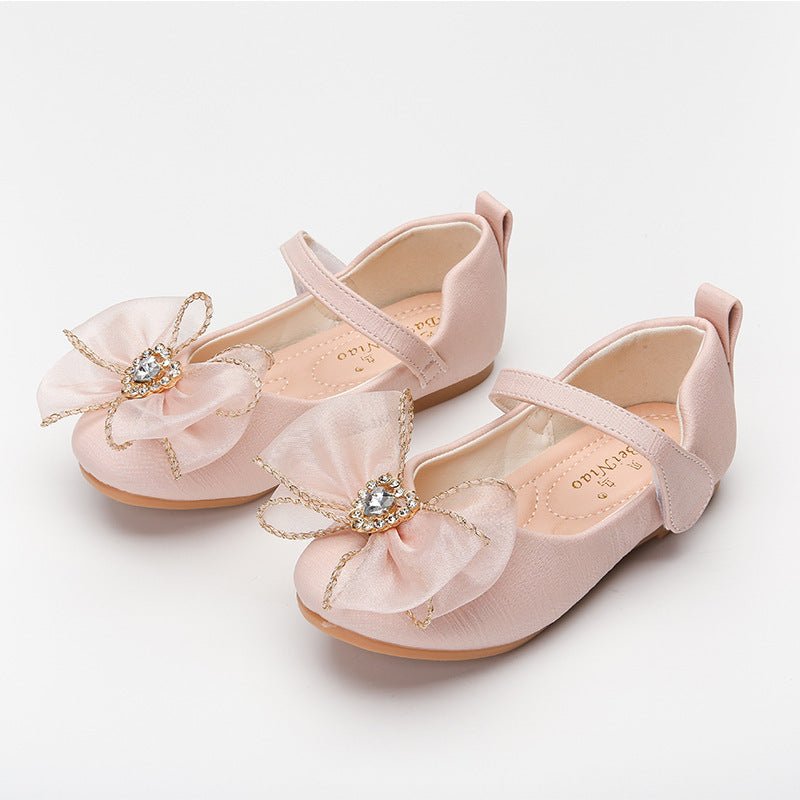 Girl's Elegant Rhinestone Bow Flats