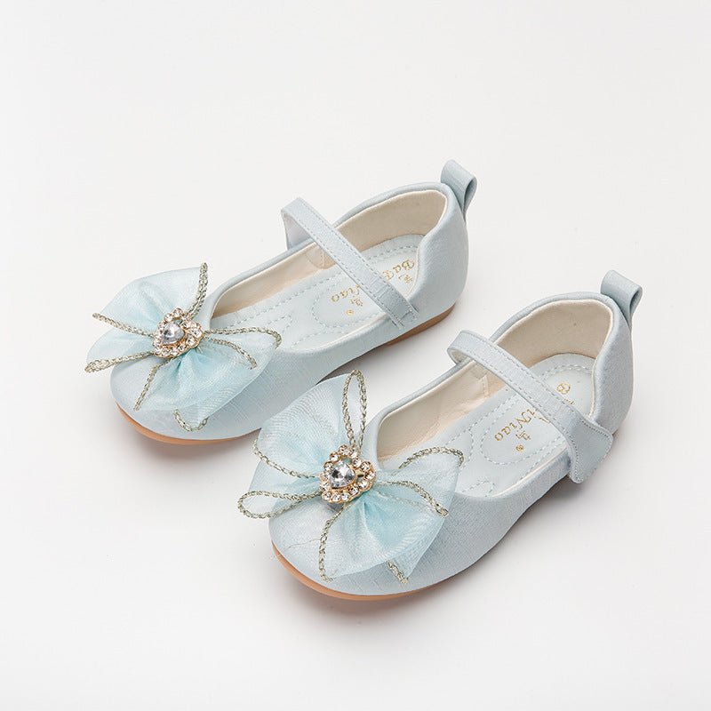 Girl's Elegant Rhinestone Bow Flats