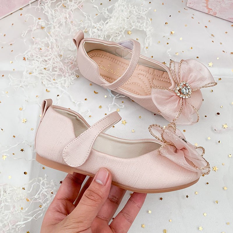 Girl's Elegant Rhinestone Bow Flats