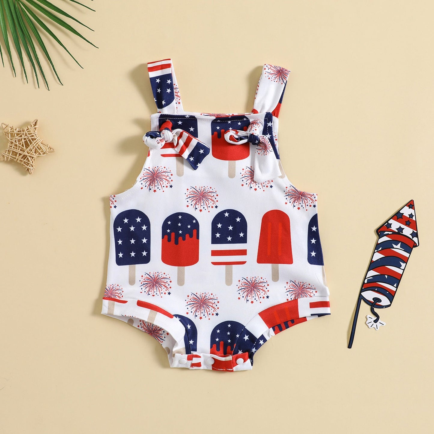 Ice Cream Suspender Romper