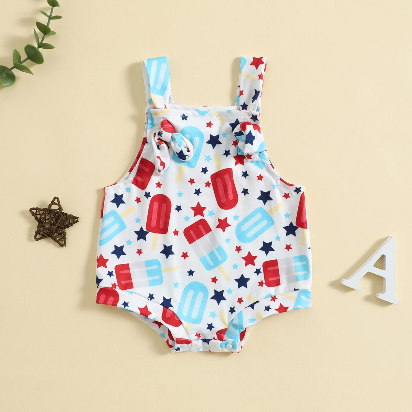 Ice Cream Suspender Romper